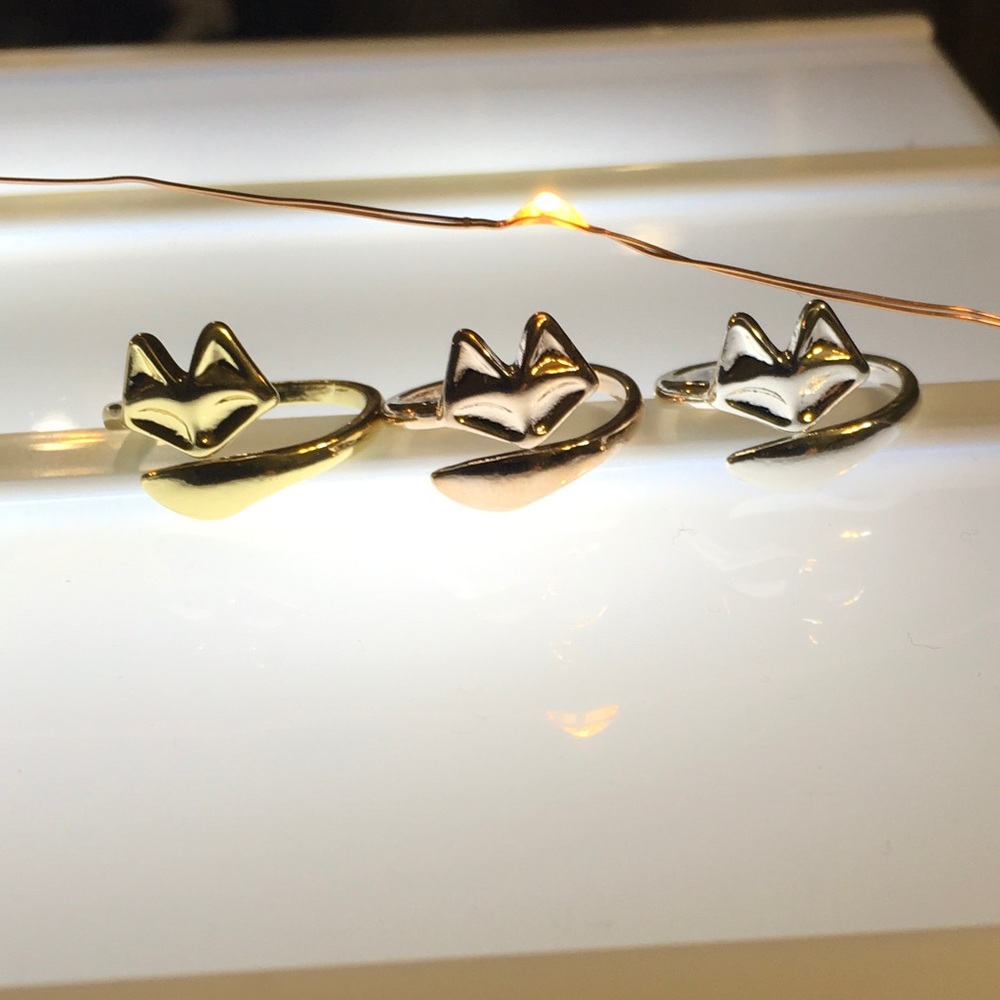 Adorable adjustable fox ring set - Picture 6 of 7